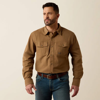 Rebar Flannel Twill Snap Work Shirt Front