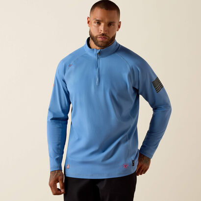 FR Combat Stretch Patriot 1/4 Zip Work Shirt Front