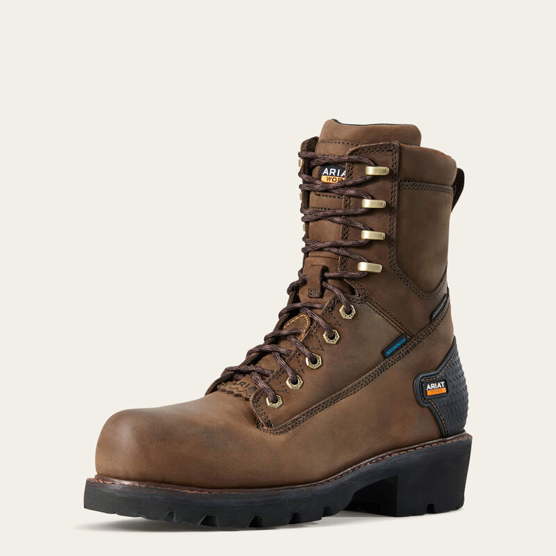 Powerline 8" Waterproof Composite Toe Work Boot 3-4 Front