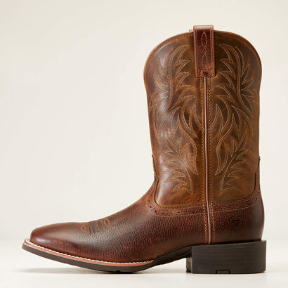 Sport Wide Square Toe Cowboy Boot Side