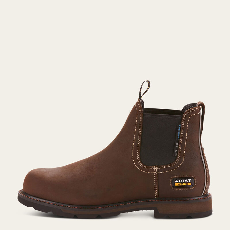 Groundbreaker Chelsea Waterproof Steel Toe Work Boot Side