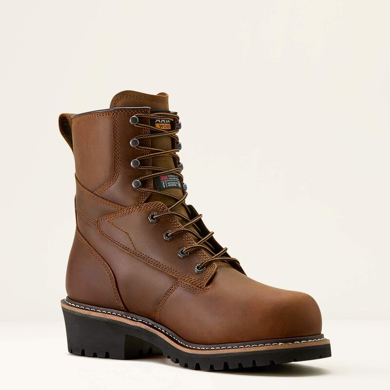 Logger Shock Shield Waterproof Insulated Composite Toe Work Boot Medial