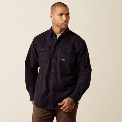 Rebar Flannel Twill Snap Work Shirt Front
