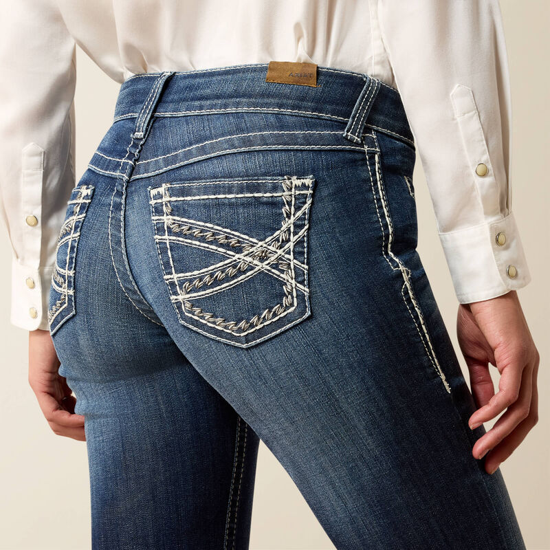 Trouser Mid Rise Stretch Entwined Wide Leg Jean 01