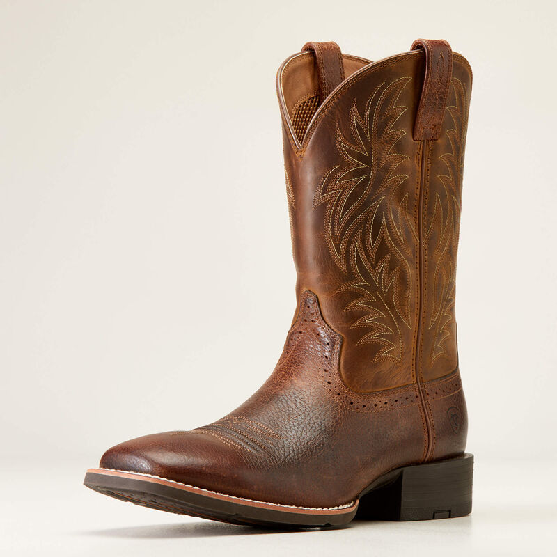 Sport Wide Square Toe Cowboy Boot 3-4 Front