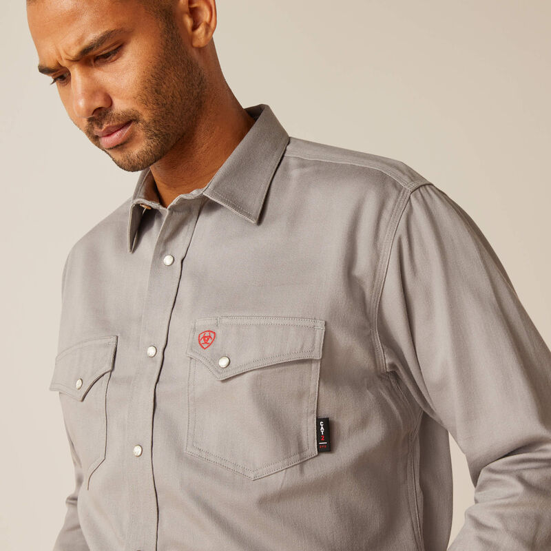 FR Solid Classic Fit Snap Work Shirt 01