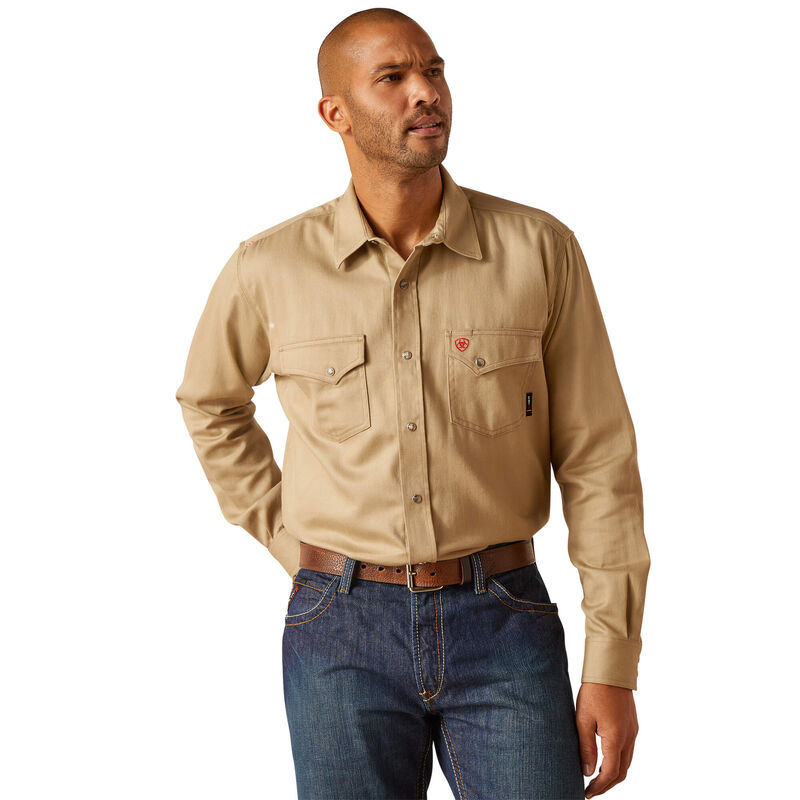 FR Solid Classic Fit Snap Work Shirt Front