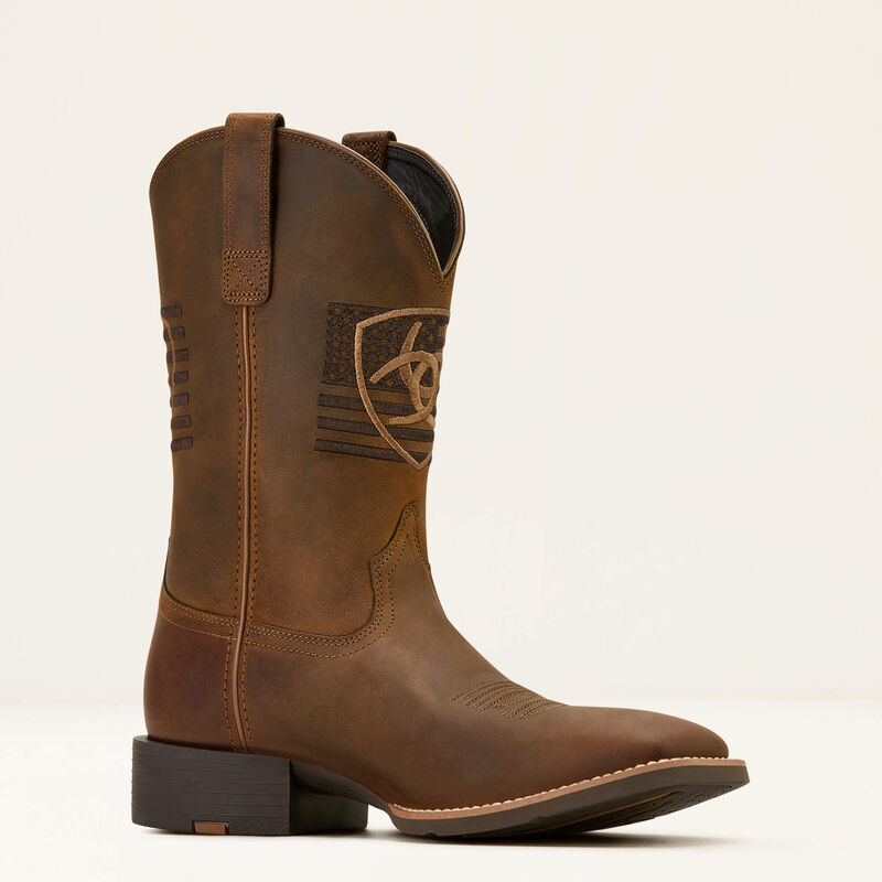 Sport Freedom Wide Square Toe Cowboy Boot Medial