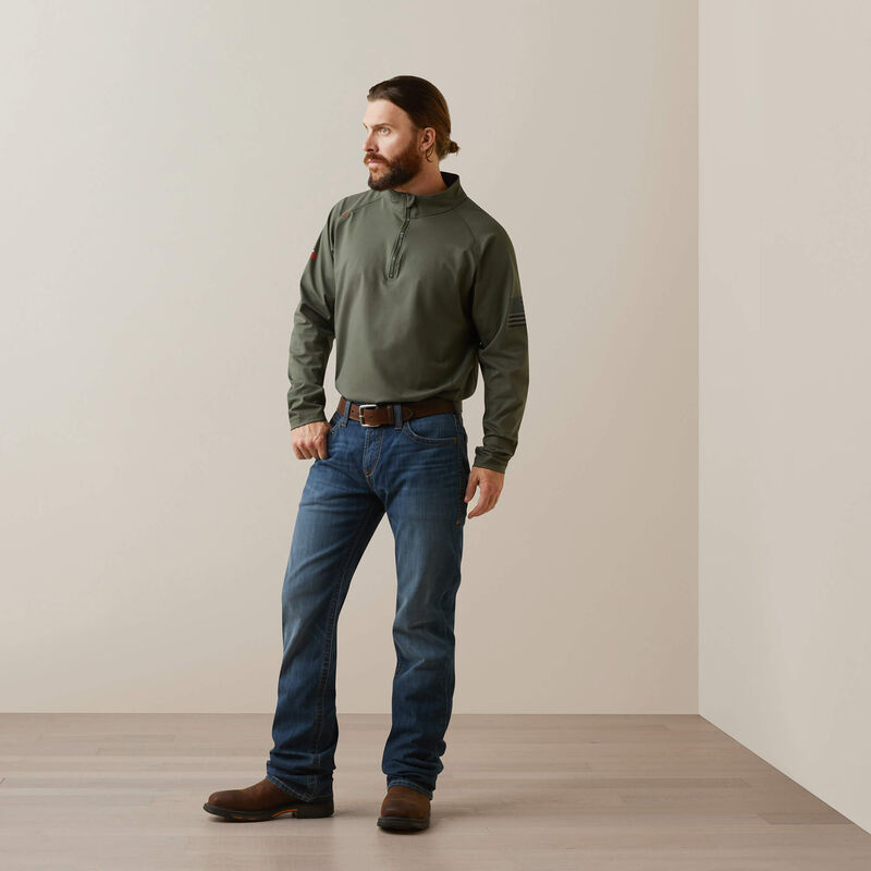 FR Combat Stretch Patriot 1/4 Zip Work Shirt Image 3 of 6