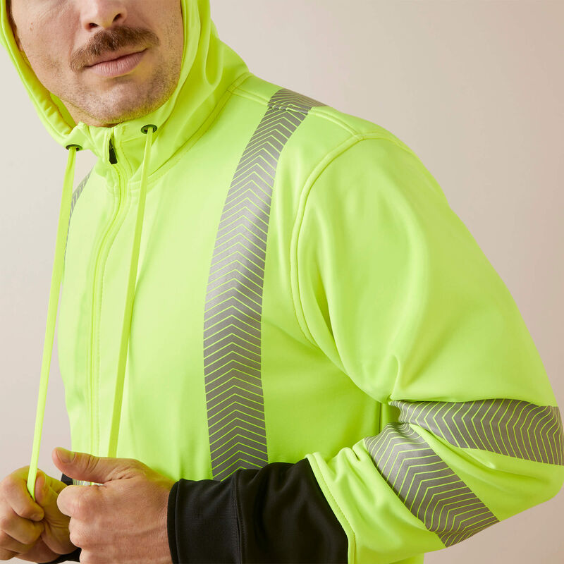 Rebar WorkTek Hi-Vis Full Zip Hoodie 01