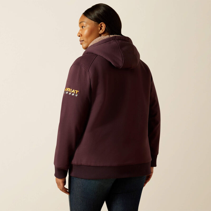 Rebar All-Weather Sherpa Full Zip Hoodie Back Plus