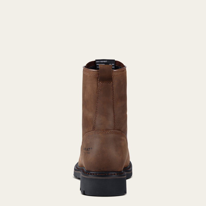 Cascade 8" Wide Square Toe Work Boot Heel