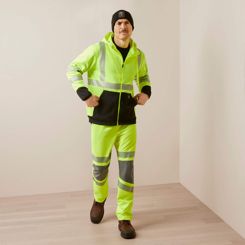 Rebar WorkTek Hi-Vis Full Zip Hoodie Full