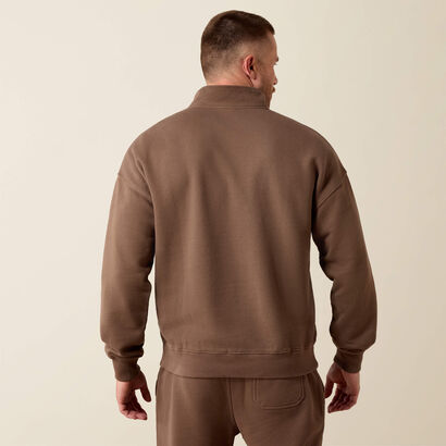 ToughStock Washed Heavyweight Fleece 1/4 Zip Sweatshirt Back