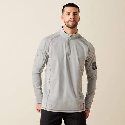 FR Combat Stretch Patriot 1/4 Zip Work Shirt Front