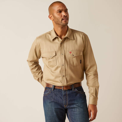 FR Solid Classic Fit Snap Work Shirt
