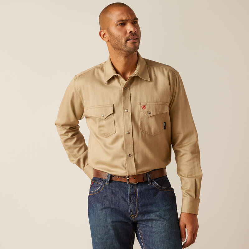 FR Solid Classic Fit Snap Work Shirt Front