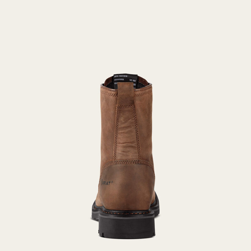Cascade 8" Wide Square Toe Steel Toe Work Boot Heel