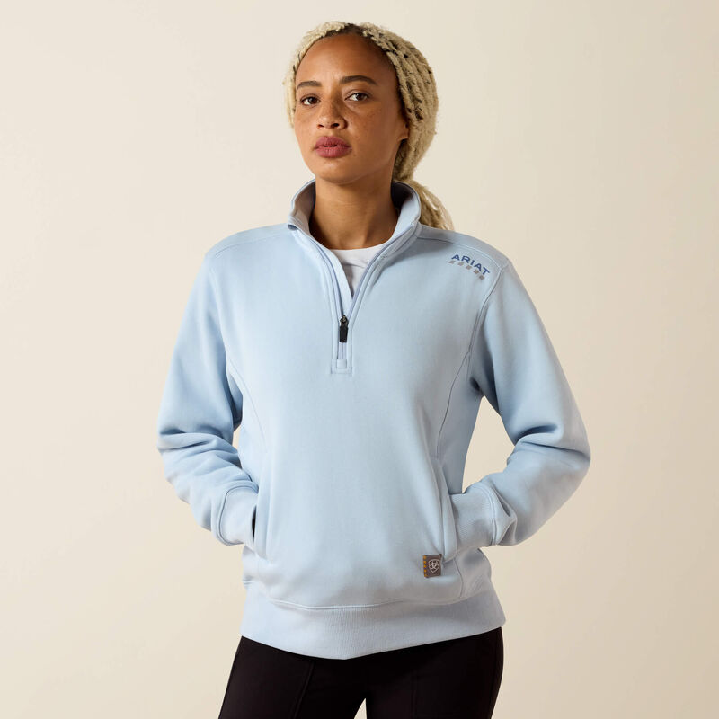 Rebar Lightweight Mock 1/2 Zip Sweatshirt Front