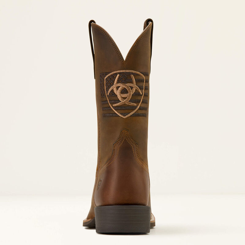 Sport Freedom Wide Square Toe Cowboy Boot Heel