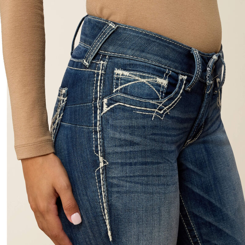 R.E.A.L. Mid Rise Stretch Entwined Boot Cut Jean 01