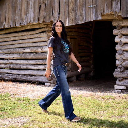 Trouser Mid Rise Stretch Entwined Wide Leg Jean Lifestyle