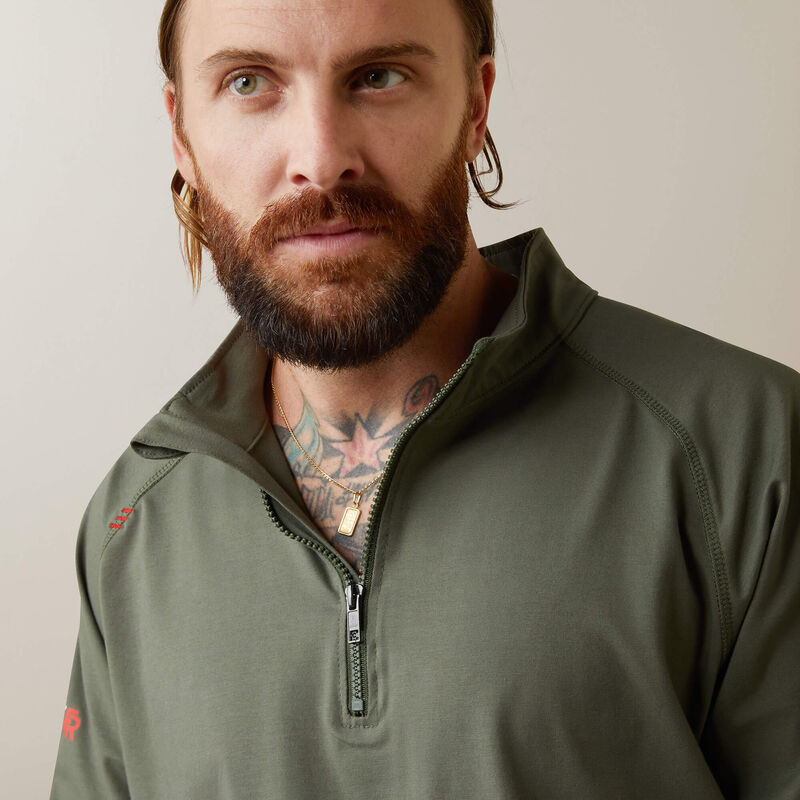 FR Combat Stretch Patriot 1/4 Zip Work Shirt Image 6 of 6