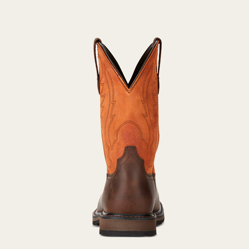 Groundbreaker Wide Square Toe Steel Toe Work Boot Heel