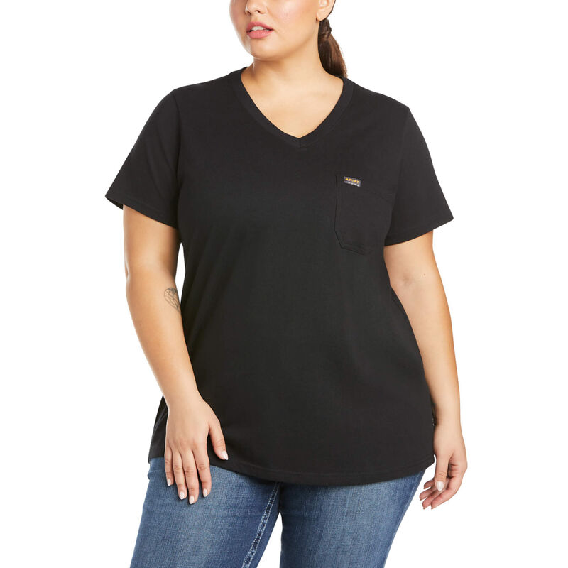 Rebar Cotton Strong V-Neck T-Shirt Front Plus