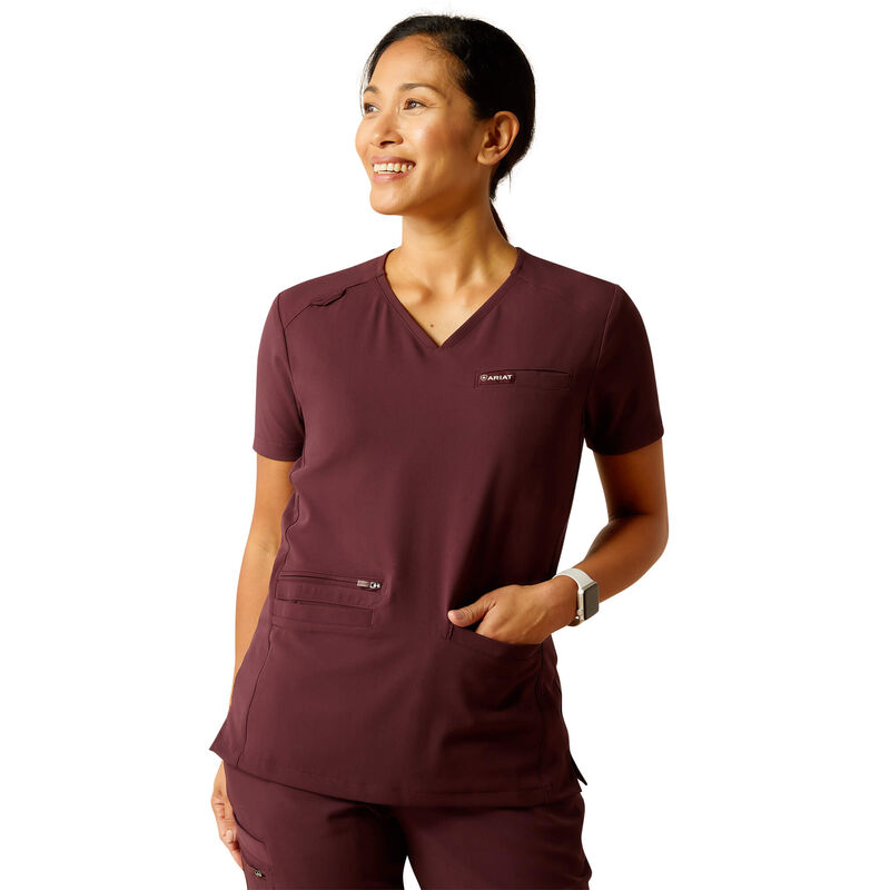 Clara 6 Pocket Scrub Top Front