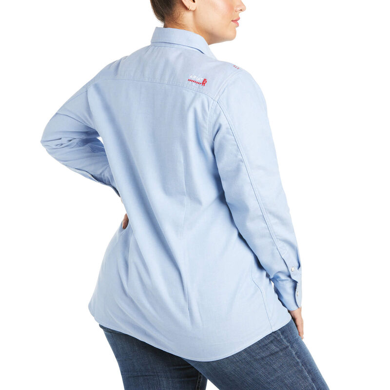FR Solid DuraStretch Snap Work Shirt Back Plus