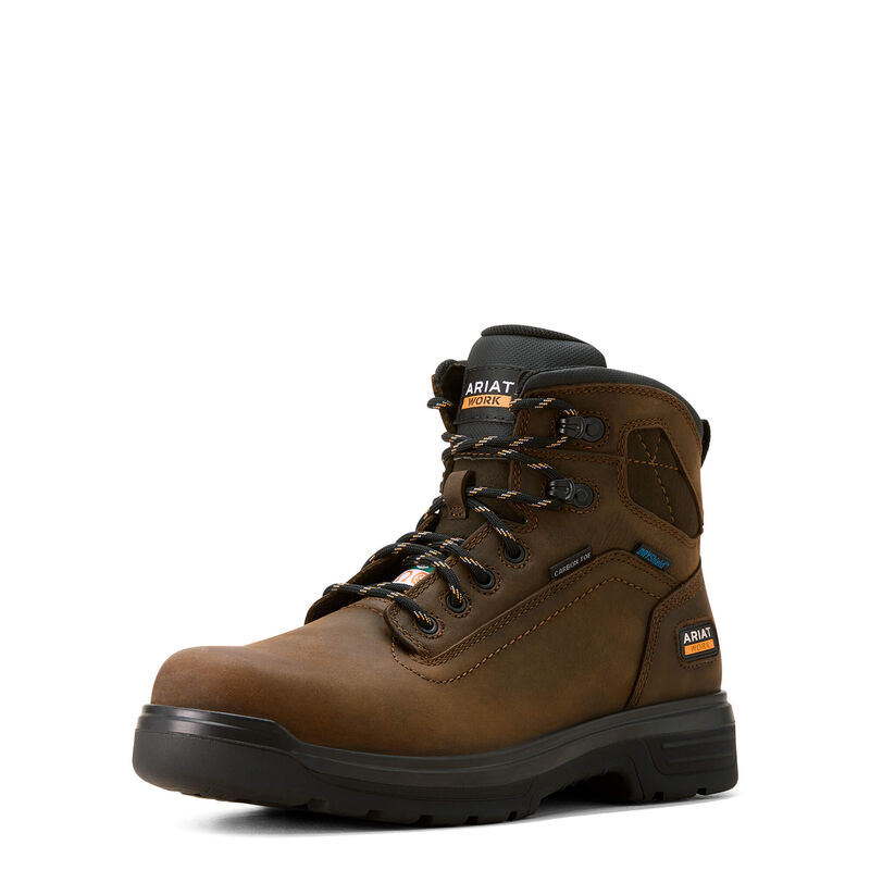 ARIAT Turbo 6 Stivali Lavoro Uomo – Impermeabili, Puntale In Carbonio, Tecnologia ATS, Nero, 42 EU Larga