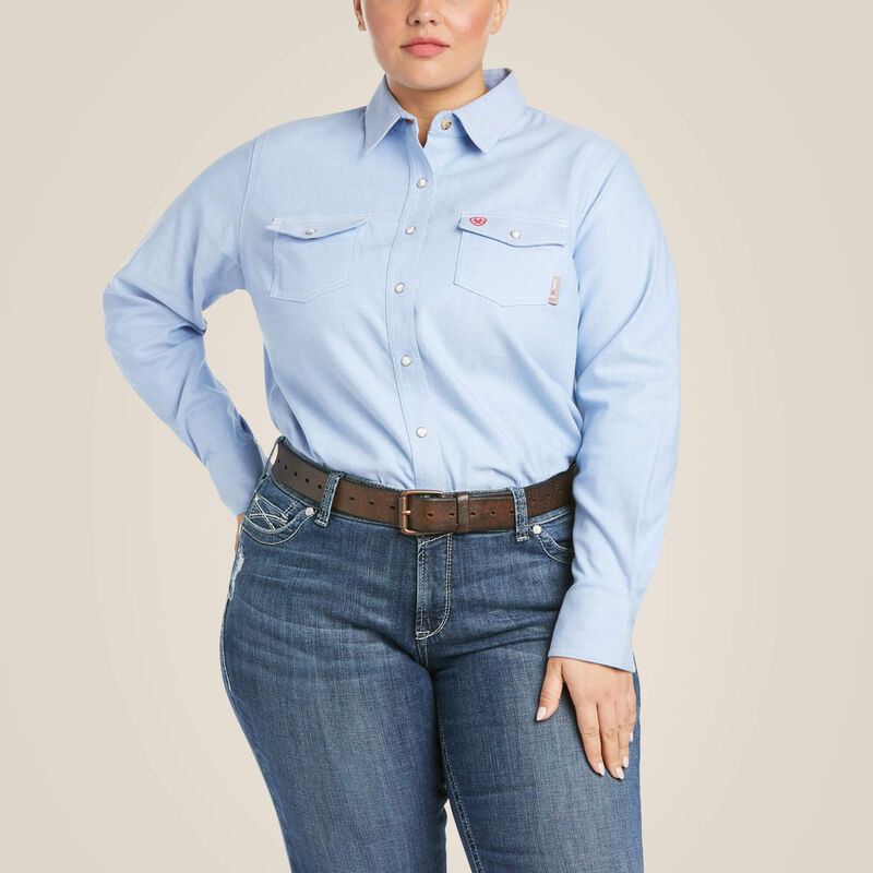 FR Solid DuraStretch Snap Work Shirt Image 2 of 4