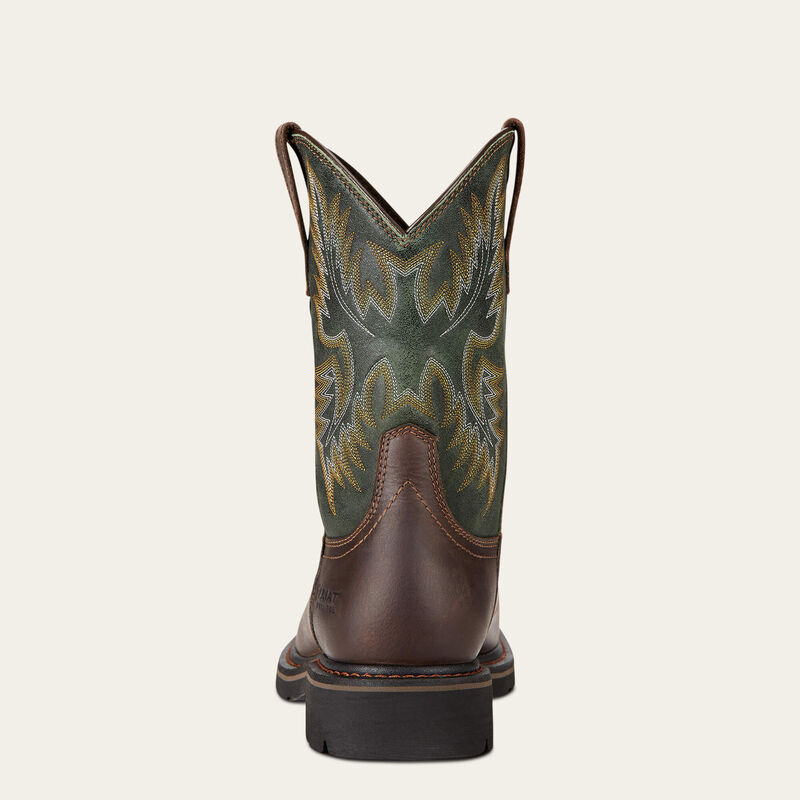 Sierra Wide Square Toe Steel Toe Work Boot Heel