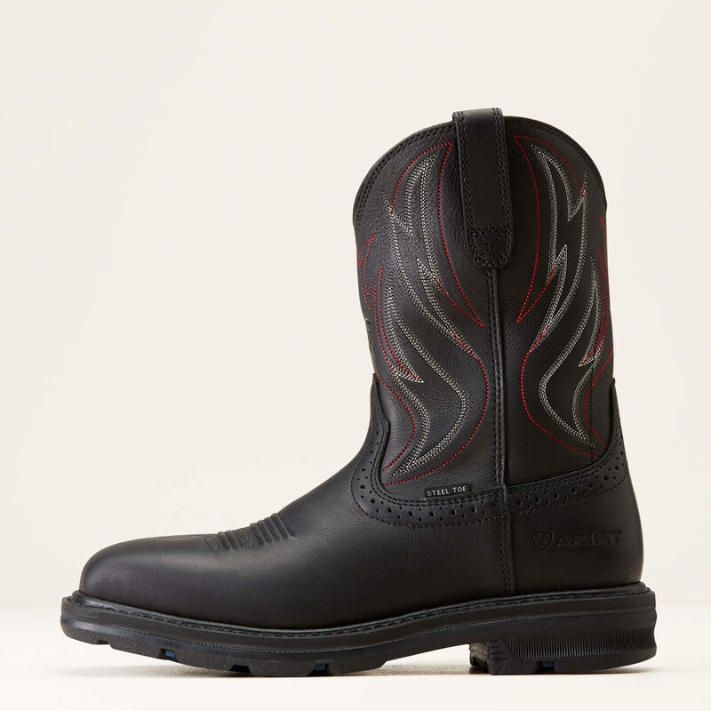 Sierra Shock Shield Wide Square Toe Steel Toe Work Boot Side