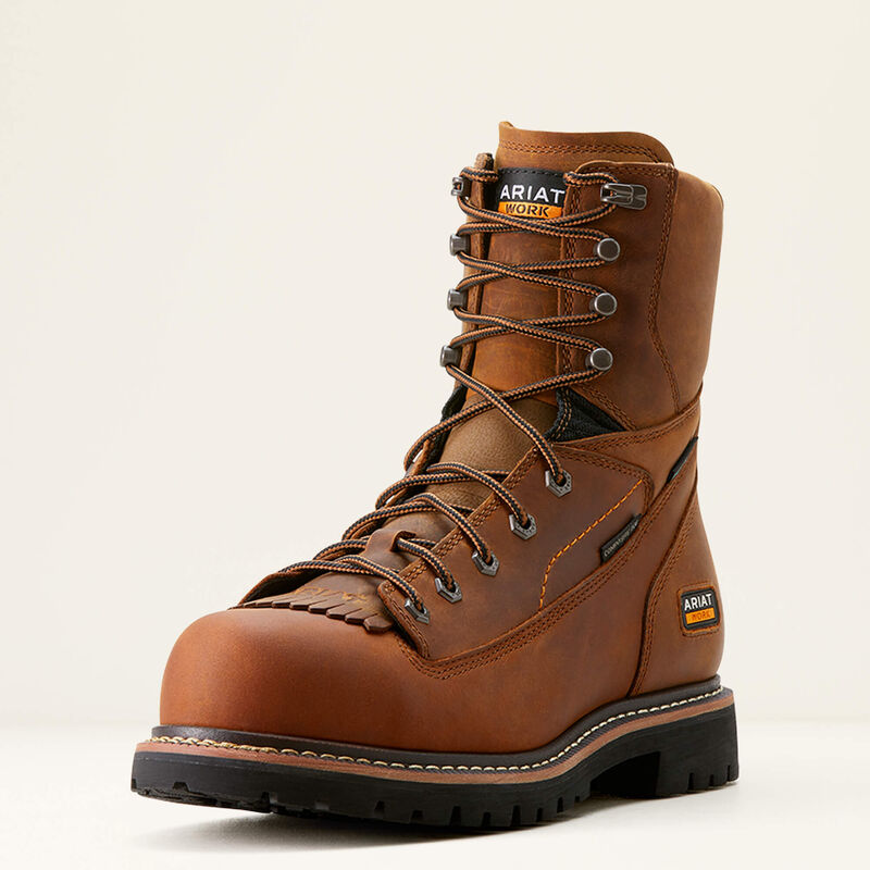 Longview Shock Shield 8" Waterproof Composite Toe Work Boot 3-4 Front