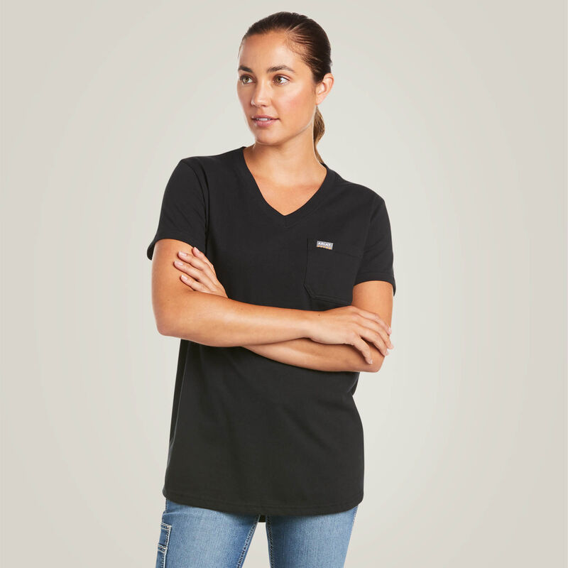 Rebar Cotton Strong V-Neck T-Shirt Front