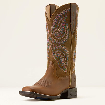 Cattle Caite Wide Square Toe Western Boot 3-4 Front