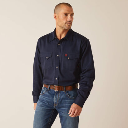 FR Solid Classic Fit Snap Work Shirt