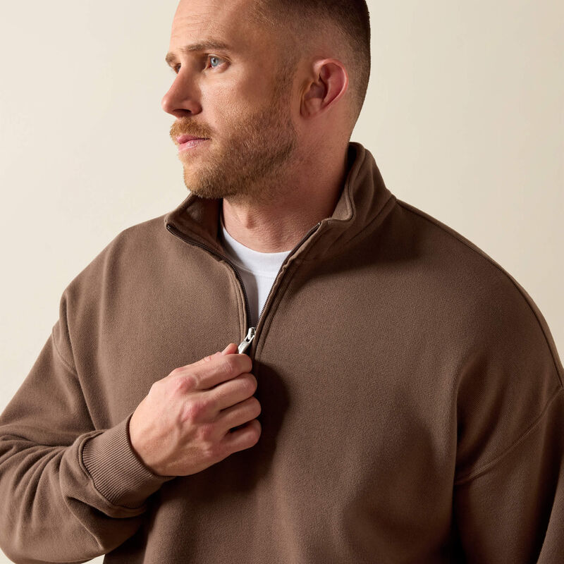 ToughStock Washed Heavyweight Fleece 1/4 Zip Sweatshirt 01