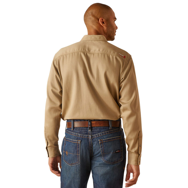 FR Solid Classic Fit Snap Work Shirt Back