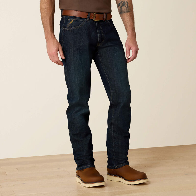 Rebar M4 Relaxed DuraStretch Basic Stackable Straight Leg Jean Front