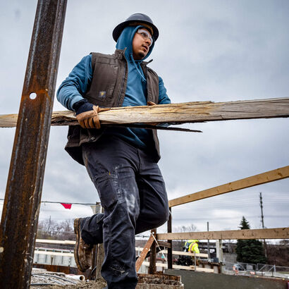 Rebar Washed DuraCanvas Insulated Vest Lifestyle