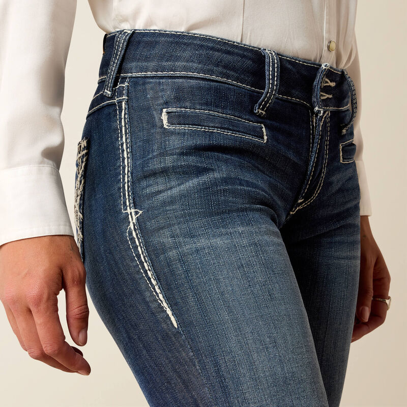 Trouser Mid Rise Stretch Entwined Wide Leg Jean 02