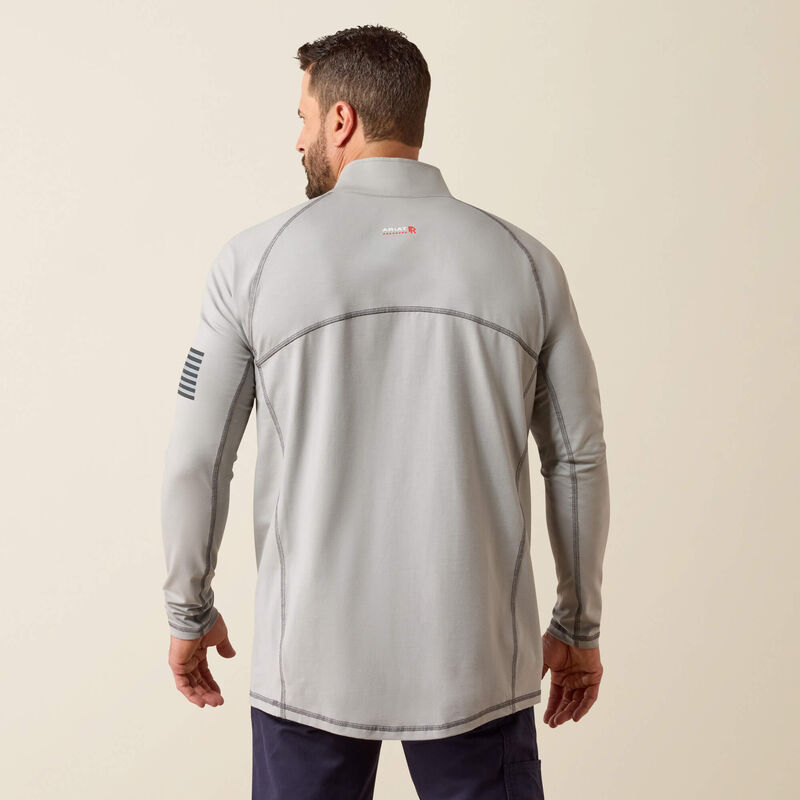 FR Combat Stretch Patriot 1/4 Zip Work Shirt Back