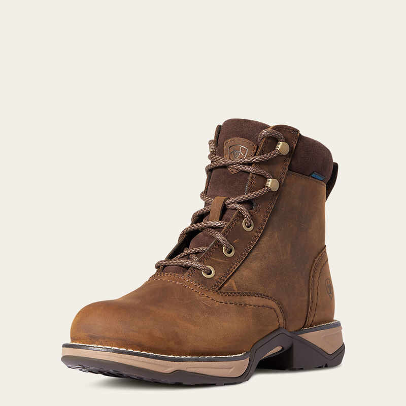 Anthem Round Toe Lacer Waterproof Boot 3-4 Front