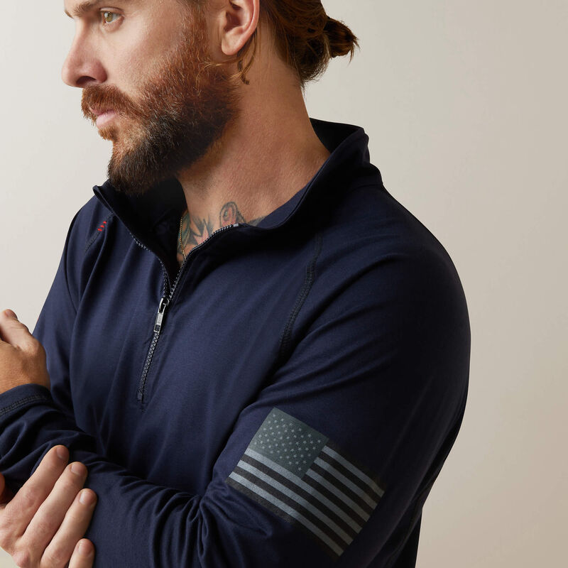 FR Combat Stretch Patriot 1/4 Zip Work Shirt 02