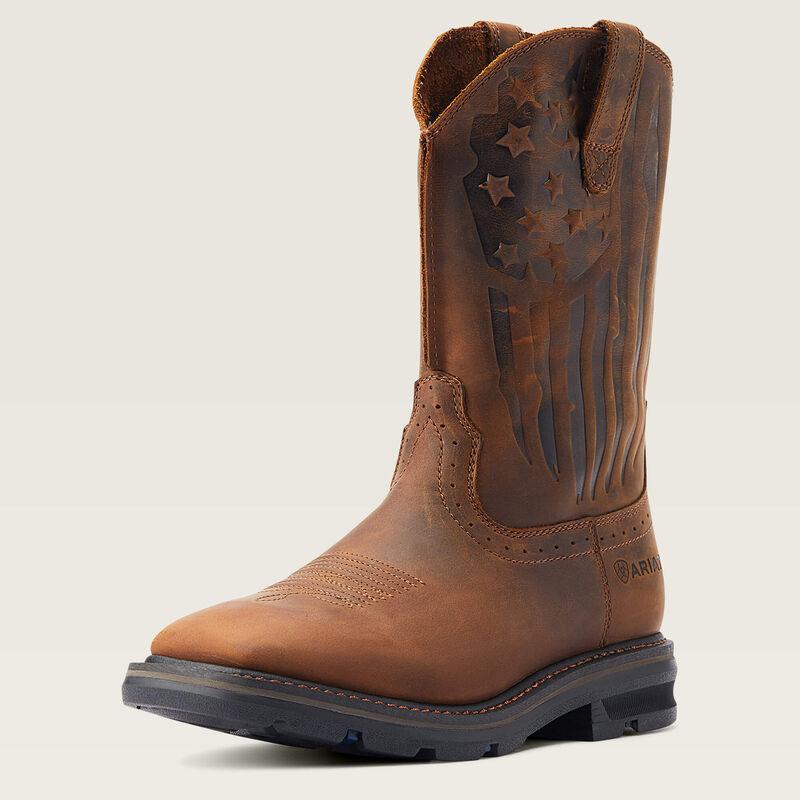 Sierra Shock Shield Patriot Work Boot 3-4 Front