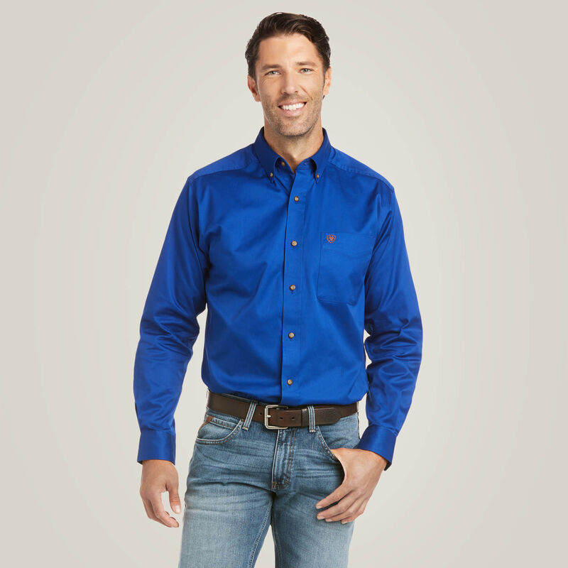 Solid Twill Fitted Shirt Front