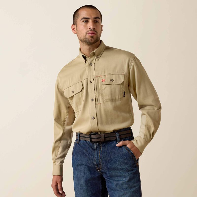 FR Solid Vent Work Shirt Front